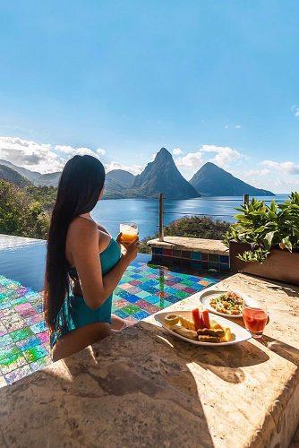 affordable honeymoon packages st lucia girl in the pool with dinner