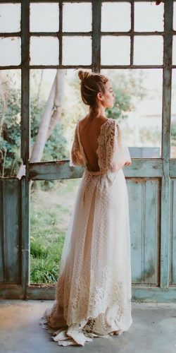 low back bohemian wedding dress