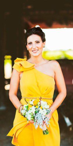 one shoulder lemon yellow bridesmaid dresses teneil kable