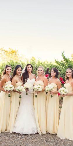 pastel strapless sweetheart yellow bridesmaid dresses courtney stockton