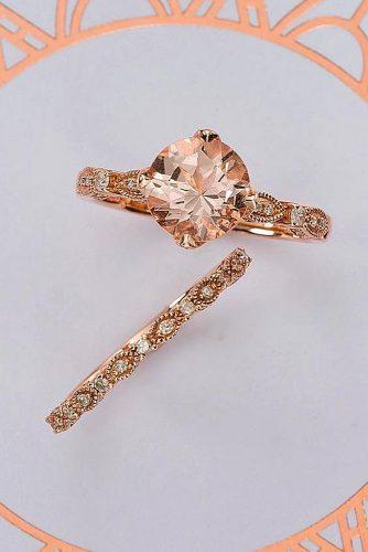 rose gold wedding rings moissanite round cut solitaire
