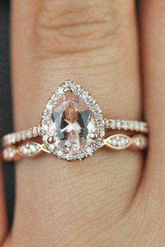 rose gold wedding rings morganite shefinds via instagram