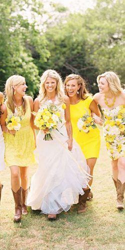 yellow bridesmaid dresses short bright ashley nicole photography