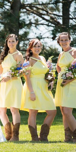 yellow bridesmaid dresses short jewel neckline lavender leight photography