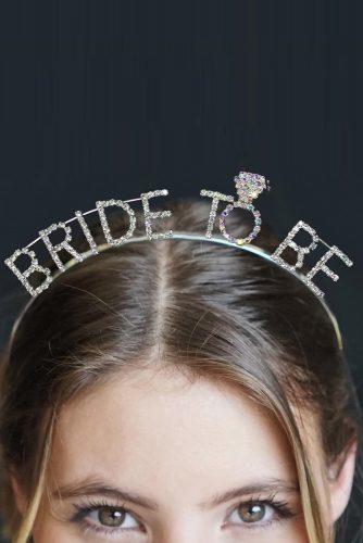bridal shower favors creative bride to be headband rhinestonesash via instagram