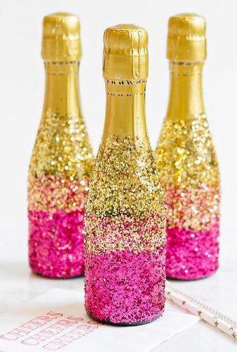 bridal shower favors glitter champange bottle fab details