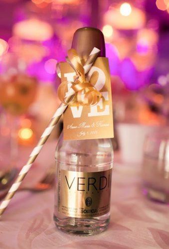 bridal shower favors gold champan bottle Meely Photography