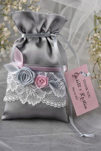 bridal shower favors grey pouches 4lovepolka