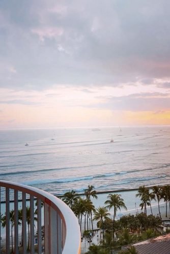 hawaii honeymoon view of the beach from the hotel balcony mahalo.shi.y