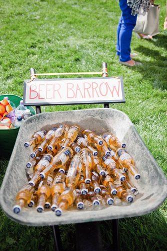 rustic barbecue bbq wedding a garden wagon is used as a beer bar dominique bader