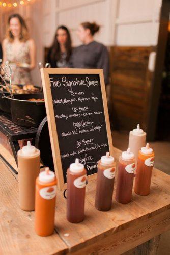 rustic barbecue bbq wedding barbecue sauces and nameplate alisandra photography