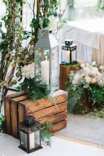 wooden crates wedding decoration rustic with lantern candles and greenery ideas arch and vow