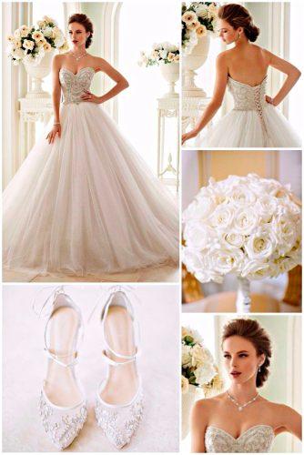 Wedding Looks: 9 Bridal Gowns, Hairstyle, Shoes & Bouquet 
