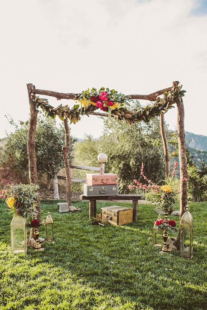 country wedding wooden vintage decorated wedding arch wild whim photography