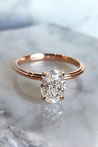 engagement ring rose gold oval diamond solitaire