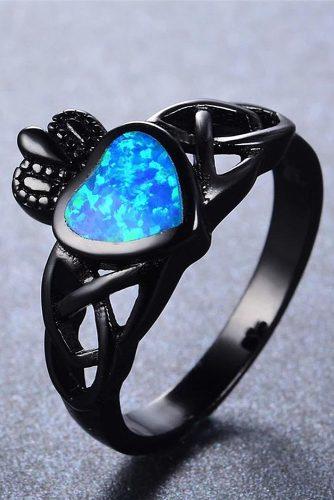 halloween wedding ideas black gold engagement rings gemstone unique modern