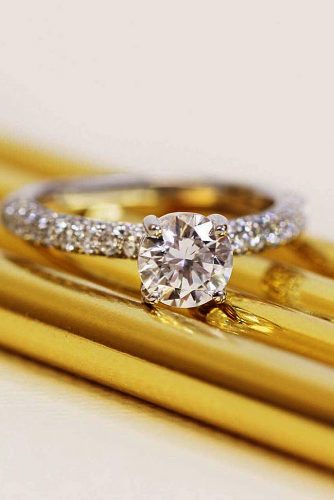 ritani white gold pave band solitaire round cut