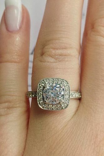 ritani yellow gold pave band halo vintage
