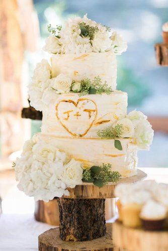 woodland themed wedding cakes brich tree with white flowers ceremonymagazine