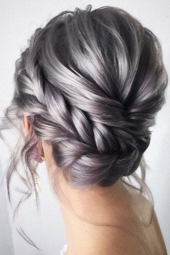 braided wedding hair crown elegant on silver medium lenth lenabogucharskaya