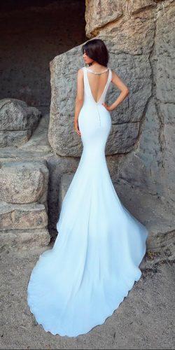 mermaid wedding dresses simple low back sleeveless with straps enzoani