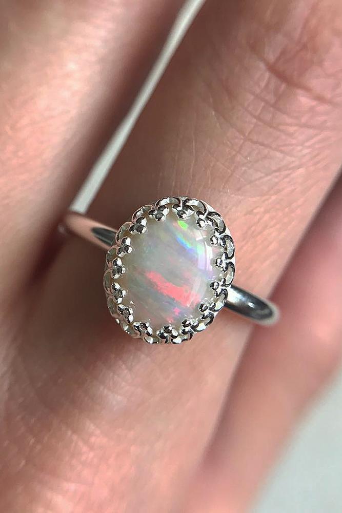 opal engagement rings halo white gold oval cut