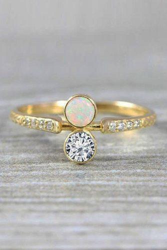 opal engagement rings pave band yellow gold