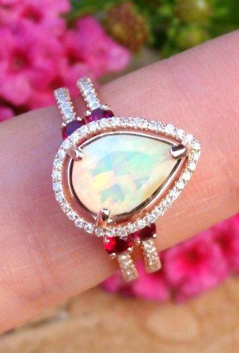 opal engagement rings peach opal ring diamond aleamarico