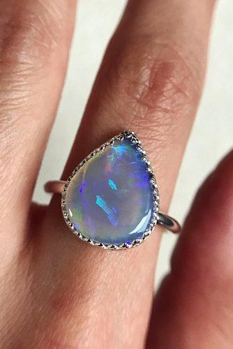 opal engagement rings pear cut white gold