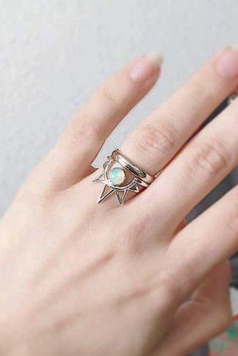 opal engagement rings unique modern round cut gold