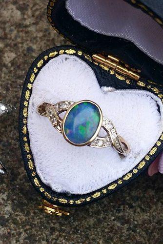 opal engagement rings white gold vintage oval cut
