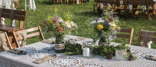 rustic backyard wedding decoration featured