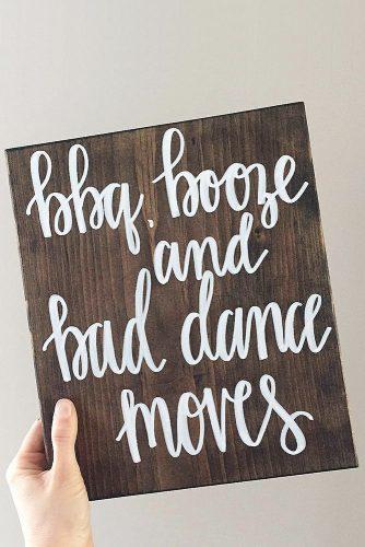 rustic barbecue bbq wedding wooden plaque with the inscription white paint about barbecue littlelovelynest via instagram