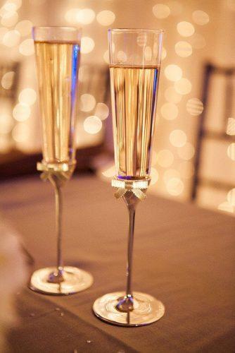 wedding glasses minimalistic elegant with gold leg and bow adeline and grace photography