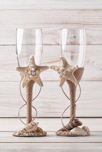 wedding glasses with lien rope and sterfish inesesweddinggallery via instagram