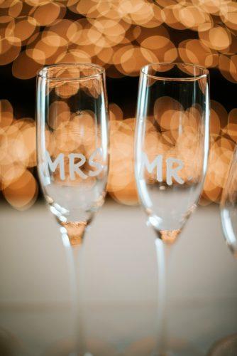 wedding glasses with white mr and mrs letters salty spruce studio