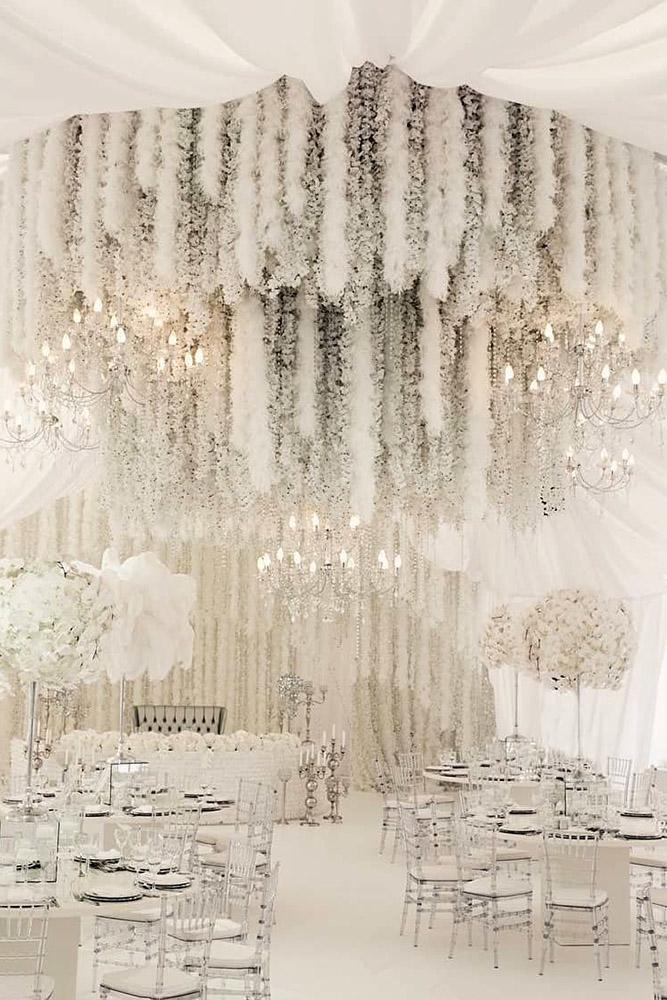 wedding tent white luxury with flowers and feathers ksemenikhin