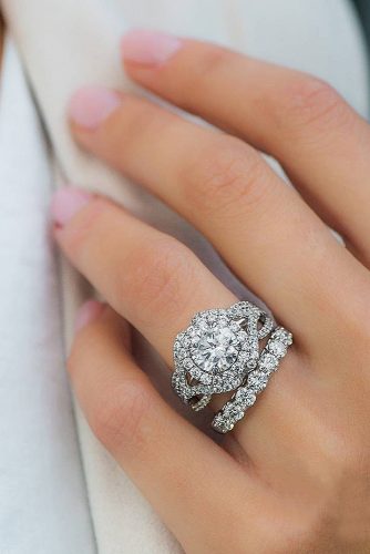 bridal sets round cut twist split halo