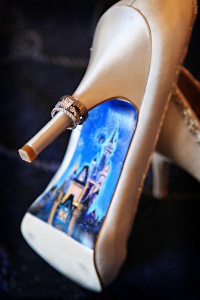 disney wedding white shoes with castle painted sole disney fine art photography