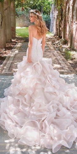 peach mermaid wedding dress