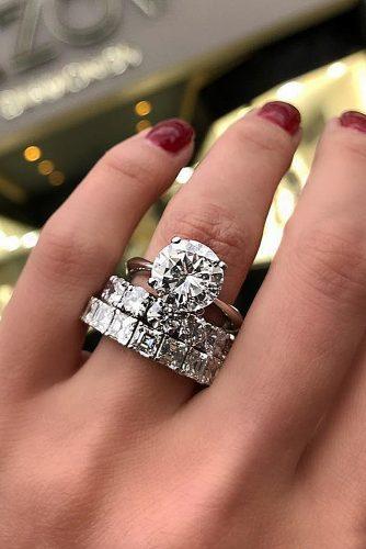 round engagement rings simple wedding set solitaire rose gold