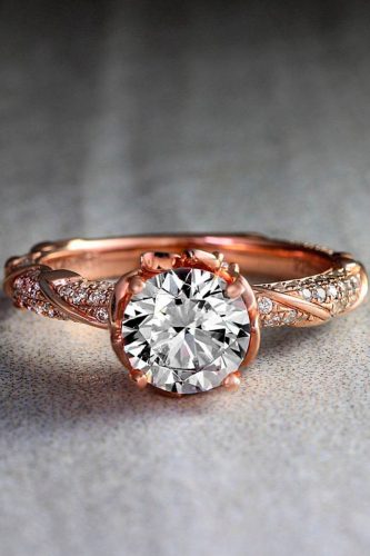 round engagement rings vintage gold brilliant solitaire noam carver