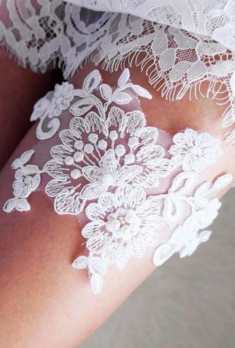 wedding garters floral lace garter nafestudio