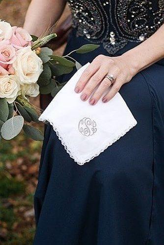 wedding monogram handkerchief with monogram