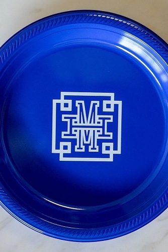 wedding monogram monogrammed wedding plates