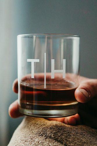 wedding monogram monogrammed whiskey glass