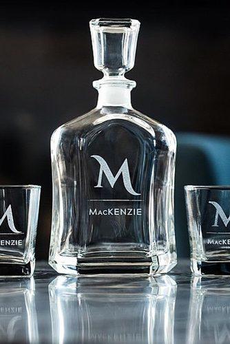 wedding monogram monogrammed whiskey set