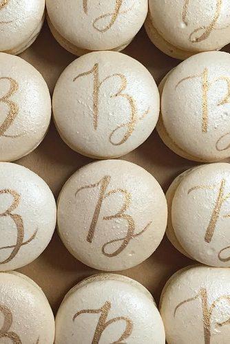 wedding-monogram wedding dessert macarons