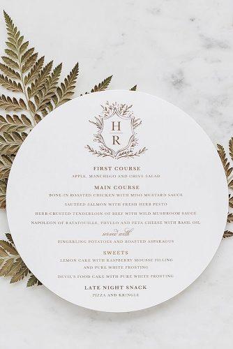 wedding monogram wedding menu