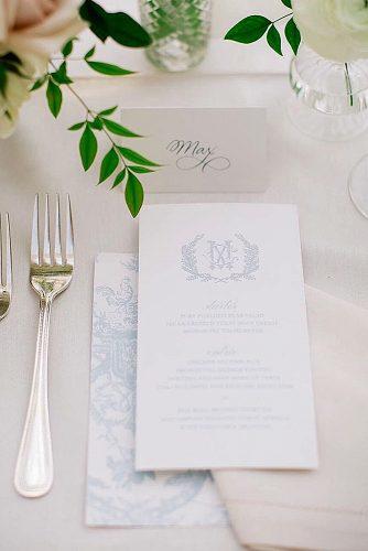 wedding monogram wedding menu simple